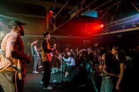 Audience members having a good time